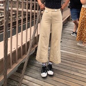 Zara khaki brown high waisted flares